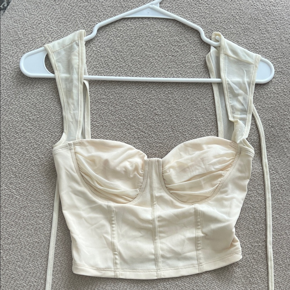 Cream Sleeveless Women's Top